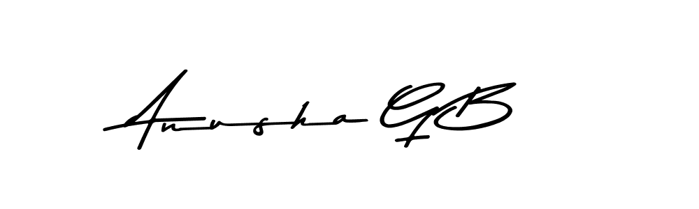 Create a beautiful signature design for name Anusha G B. With this signature (Asem Kandis PERSONAL USE) fonts, you can make a handwritten signature for free. Anusha G B signature style 9 images and pictures png