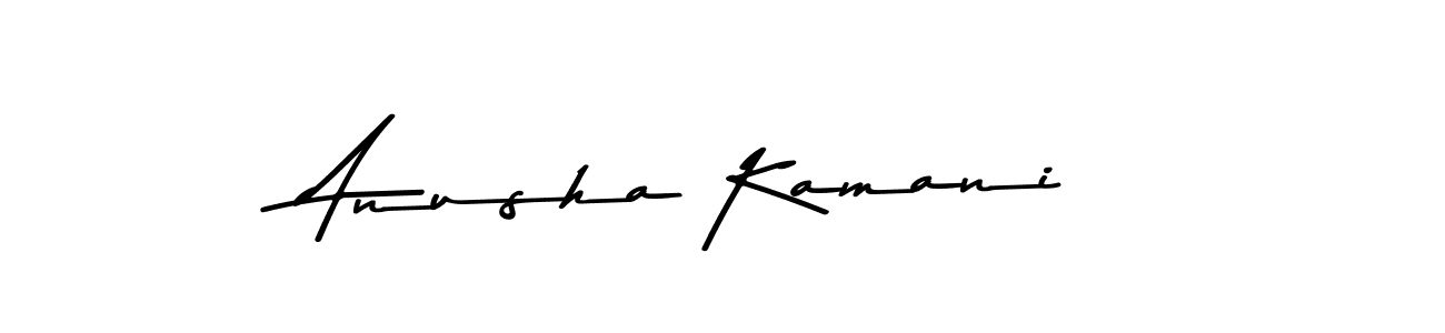 How to make Anusha Kamani name signature. Use Asem Kandis PERSONAL USE style for creating short signs online. This is the latest handwritten sign. Anusha Kamani signature style 9 images and pictures png