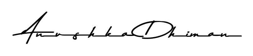 Get inspired by this graceful Asem Kandis PERSONAL USE signature style for name Anushka Dhiman. Smooth loops and balanced proportions for everyday use. Anushka Dhiman signature style 9 images and pictures png