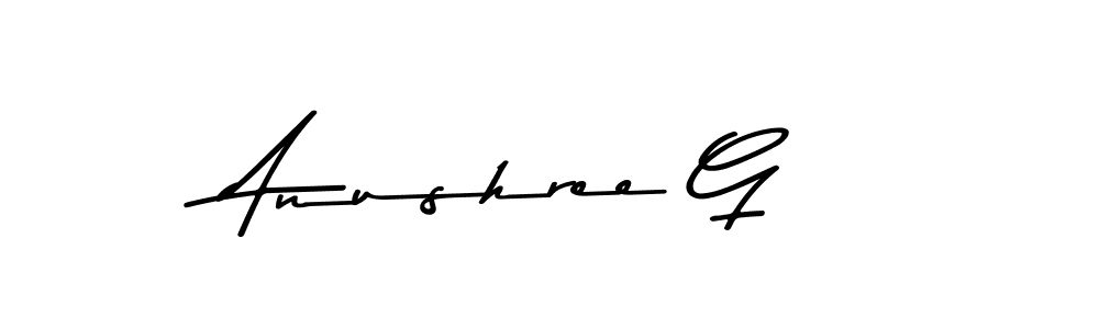 How to make Anushree G name signature. Use Asem Kandis PERSONAL USE style for creating short signs online. This is the latest handwritten sign. Anushree G signature style 9 images and pictures png