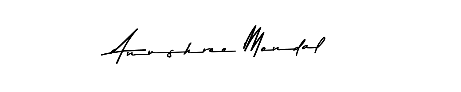 Make a beautiful signature design for name Anushree Mondal. With this signature (Asem Kandis PERSONAL USE) style, you can create a handwritten signature for free. Anushree Mondal signature style 9 images and pictures png
