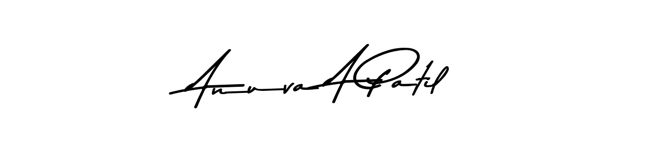 This is the best signature style for the Anuva A Patil name. Also you like these signature font (Asem Kandis PERSONAL USE). Mix name signature. Anuva A Patil signature style 9 images and pictures png
