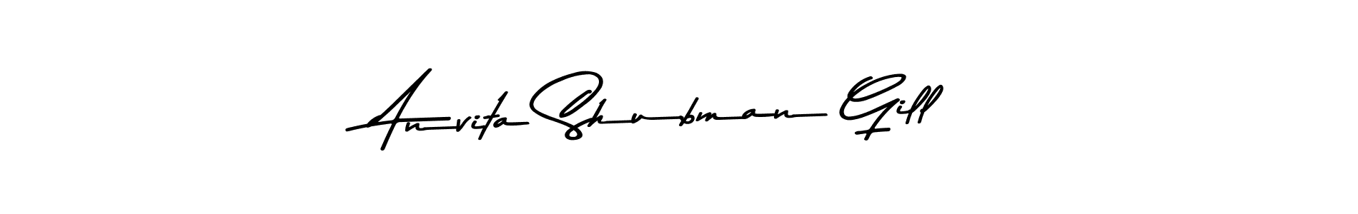 Asem Kandis PERSONAL USE is a professional signature style that is perfect for those who want to add a touch of class to their signature. It is also a great choice for those who want to make their signature more unique. Get Anvita Shubman Gill name to fancy signature for free. Anvita Shubman Gill signature style 9 images and pictures png