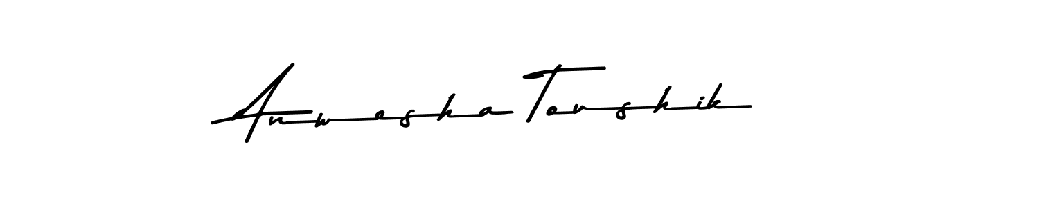 Also You can easily find your signature by using the search form. We will create Anwesha Toushik name handwritten signature images for you free of cost using Asem Kandis PERSONAL USE sign style. Anwesha Toushik signature style 9 images and pictures png
