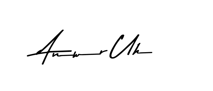 How to make Anwr Uh name signature. Use Asem Kandis PERSONAL USE style for creating short signs online. This is the latest handwritten sign. Anwr Uh signature style 9 images and pictures png