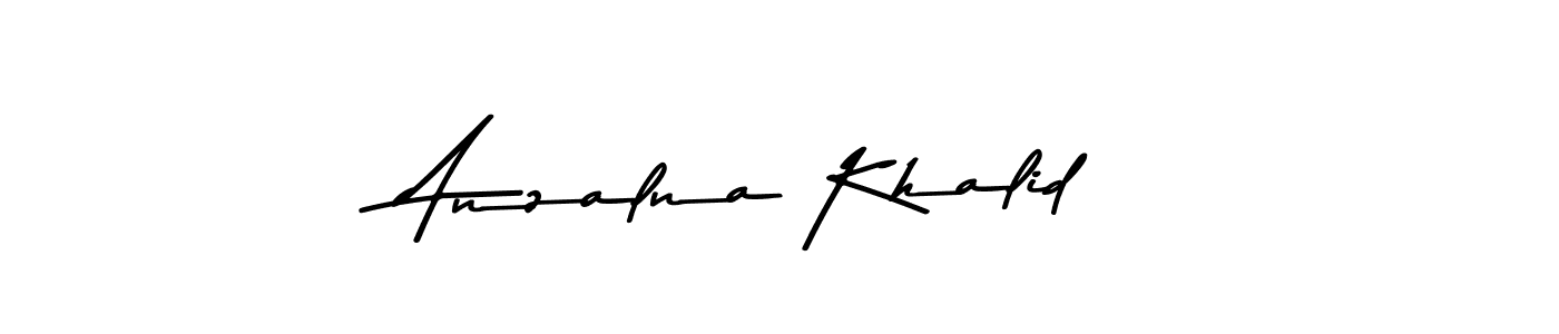 Also You can easily find your signature by using the search form. We will create Anzalna Khalid name handwritten signature images for you free of cost using Asem Kandis PERSONAL USE sign style. Anzalna Khalid signature style 9 images and pictures png
