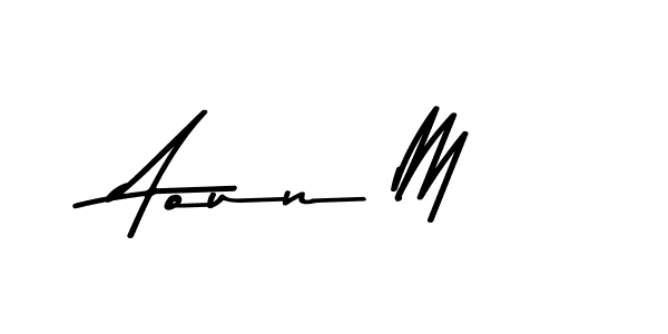 Make a beautiful signature design for name Aoun M. Use this online signature maker to create a handwritten signature for free. Aoun M signature style 9 images and pictures png