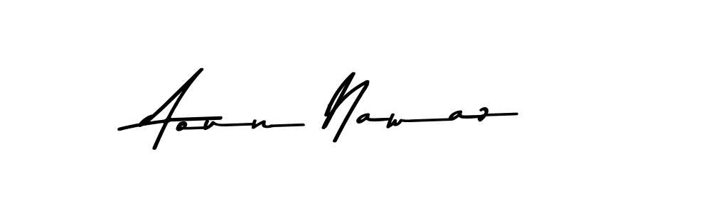 Design your own signature with our free online signature maker. With this signature software, you can create a handwritten (Asem Kandis PERSONAL USE) signature for name Aoun Nawaz. Aoun Nawaz signature style 9 images and pictures png