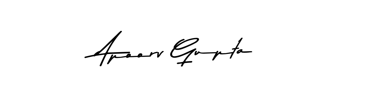 How to make Apoorv Gupta name signature. Use Asem Kandis PERSONAL USE style for creating short signs online. This is the latest handwritten sign. Apoorv Gupta signature style 9 images and pictures png