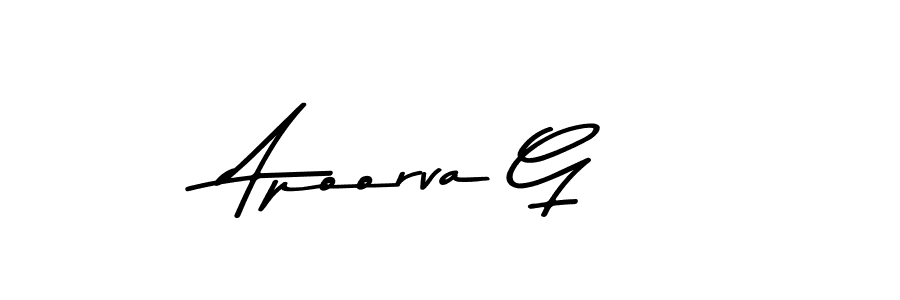 Design your own signature with our free online signature maker. With this signature software, you can create a handwritten (Asem Kandis PERSONAL USE) signature for name Apoorva G. Apoorva G signature style 9 images and pictures png