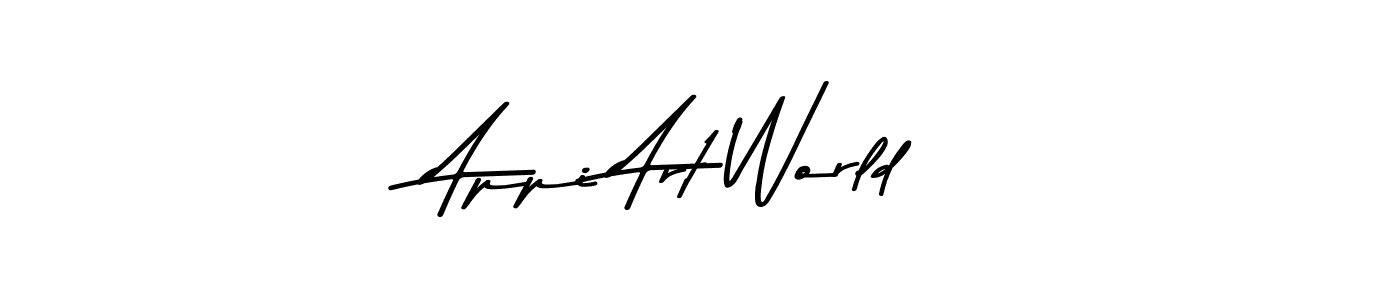 Appi Art World stylish signature style. Best Handwritten Sign (Asem Kandis PERSONAL USE) for my name. Handwritten Signature Collection Ideas for my name Appi Art World. Appi Art World signature style 9 images and pictures png
