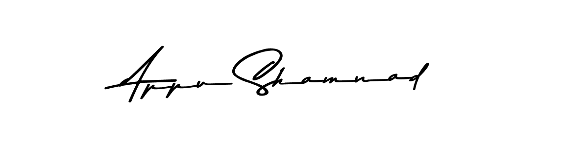 Make a beautiful signature design for name Appu Shamnad. With this signature (Asem Kandis PERSONAL USE) style, you can create a handwritten signature for free. Appu Shamnad signature style 9 images and pictures png