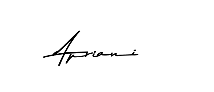 Also You can easily find your signature by using the search form. We will create Apriani name handwritten signature images for you free of cost using Asem Kandis PERSONAL USE sign style. Apriani signature style 9 images and pictures png