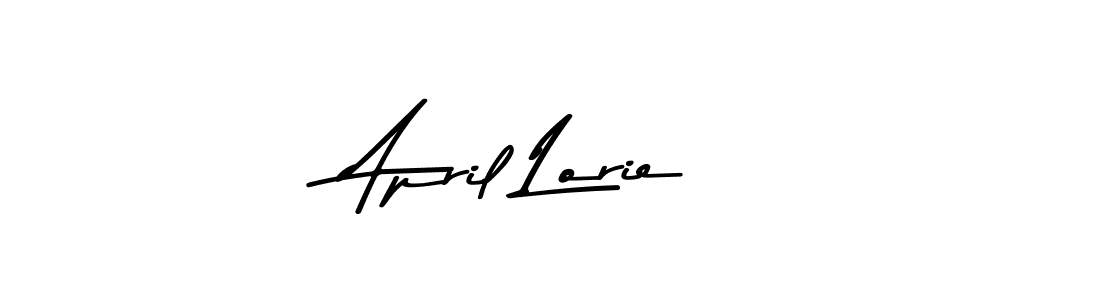 How to make April Lorie name signature. Use Asem Kandis PERSONAL USE style for creating short signs online. This is the latest handwritten sign. April Lorie signature style 9 images and pictures png
