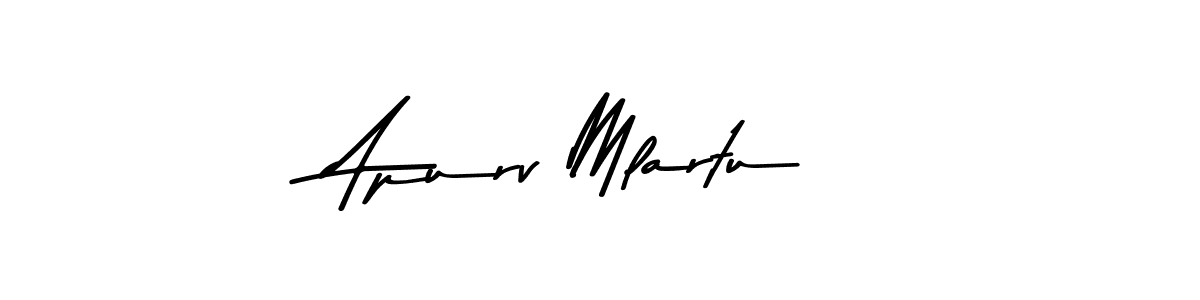 if you are searching for the best signature style for your name Apurv Mlartu. so please give up your signature search. here we have designed multiple signature styles  using Asem Kandis PERSONAL USE. Apurv Mlartu signature style 9 images and pictures png