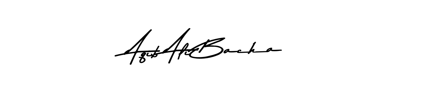 How to make Aqib Ali Bacha name signature. Use Asem Kandis PERSONAL USE style for creating short signs online. This is the latest handwritten sign. Aqib Ali Bacha signature style 9 images and pictures png