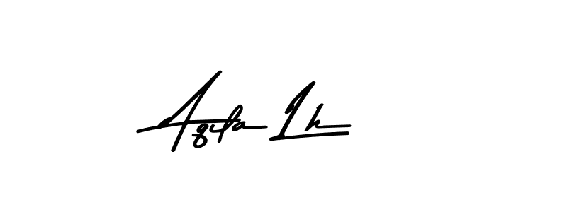 How to make Aqila Lh name signature. Use Asem Kandis PERSONAL USE style for creating short signs online. This is the latest handwritten sign. Aqila Lh signature style 9 images and pictures png