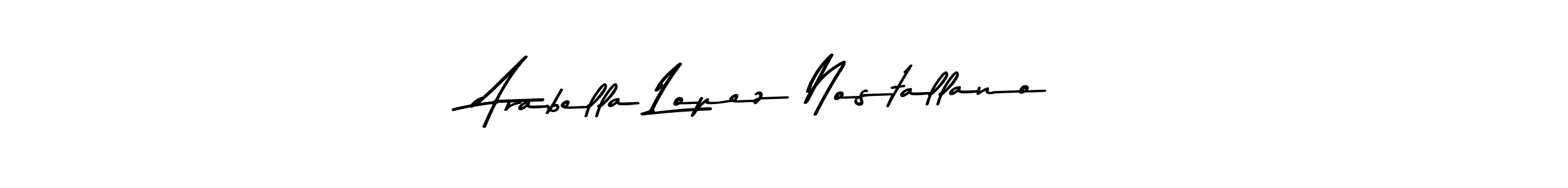 Also You can easily find your signature by using the search form. We will create Arabella Lopez Nostallano name handwritten signature images for you free of cost using Asem Kandis PERSONAL USE sign style. Arabella Lopez Nostallano signature style 9 images and pictures png