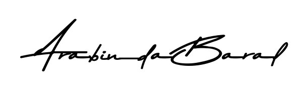The Asem Kandis PERSONAL USE font transforms the name Arabinda Baral into an executive sign with sharp precision and distinguished character. Arabinda Baral signature style 9 images and pictures png