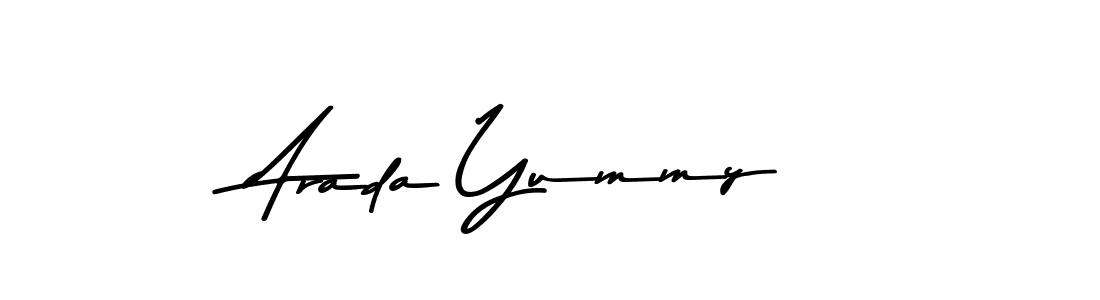 Create a beautiful signature design for name Arada Yummy. With this signature (Asem Kandis PERSONAL USE) fonts, you can make a handwritten signature for free. Arada Yummy signature style 9 images and pictures png