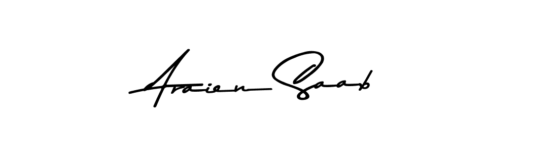 You can use this online signature creator to create a handwritten signature for the name Araien Saab. This is the best online autograph maker. Araien Saab signature style 9 images and pictures png