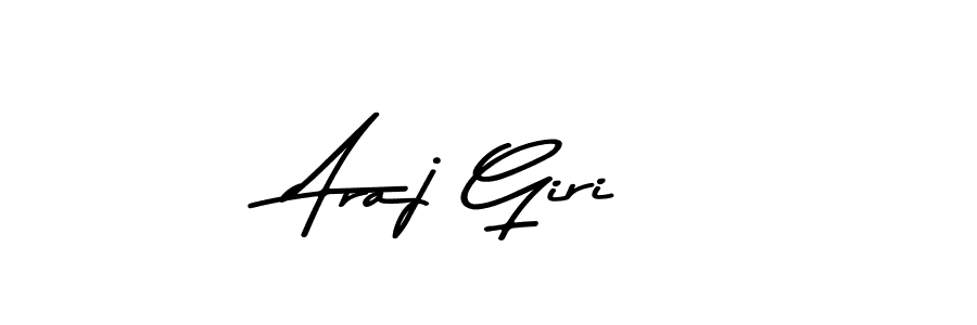 How to make Araj Giri name signature. Use Asem Kandis PERSONAL USE style for creating short signs online. This is the latest handwritten sign. Araj Giri signature style 9 images and pictures png
