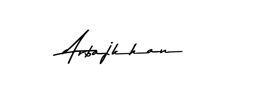 Make a beautiful signature design for name Arbajkhan. With this signature (Asem Kandis PERSONAL USE) style, you can create a handwritten signature for free. Arbajkhan signature style 9 images and pictures png