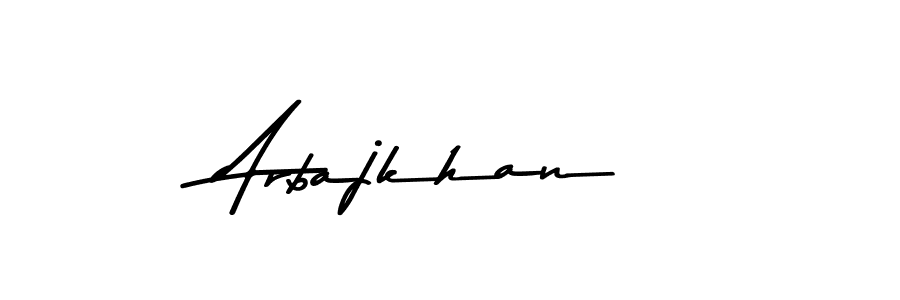 Make a beautiful signature design for name Arbajkhan. With this signature (Asem Kandis PERSONAL USE) style, you can create a handwritten signature for free. Arbajkhan signature style 9 images and pictures png