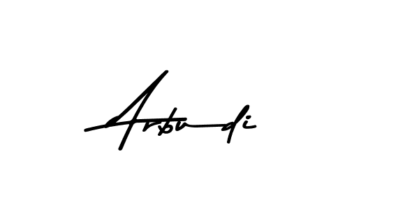Make a beautiful signature design for name Arbudi. With this signature (Asem Kandis PERSONAL USE) style, you can create a handwritten signature for free. Arbudi signature style 9 images and pictures png
