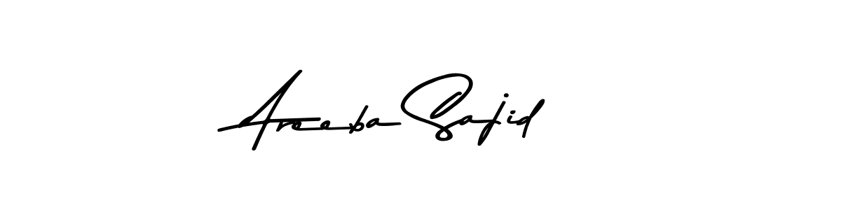 Design your own signature with our free online signature maker. With this signature software, you can create a handwritten (Asem Kandis PERSONAL USE) signature for name Areeba Sajid. Areeba Sajid signature style 9 images and pictures png