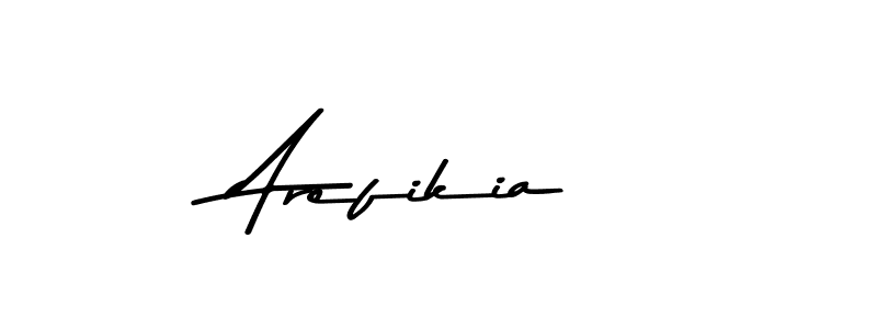 How to make Arefikia name signature. Use Asem Kandis PERSONAL USE style for creating short signs online. This is the latest handwritten sign. Arefikia signature style 9 images and pictures png