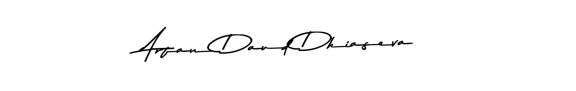 How to make Arfan Daud Dhiaseva name signature. Use Asem Kandis PERSONAL USE style for creating short signs online. This is the latest handwritten sign. Arfan Daud Dhiaseva signature style 9 images and pictures png