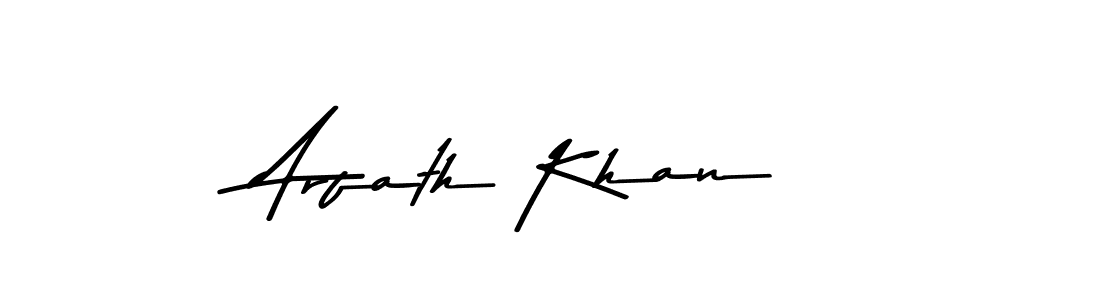 Make a beautiful signature design for name Arfath Khan. With this signature (Asem Kandis PERSONAL USE) style, you can create a handwritten signature for free. Arfath Khan signature style 9 images and pictures png