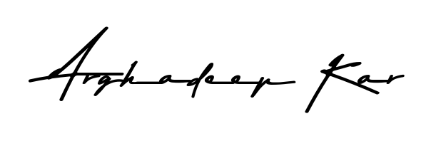 A dynamic signature style for Arghadeep Kar using Asem Kandis PERSONAL USE script. Designed to look authentic, handwritten, and professional. Arghadeep Kar signature style 9 images and pictures png