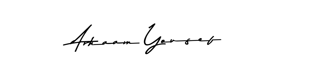 Use a signature maker to create a handwritten signature online. With this signature software, you can design (Asem Kandis PERSONAL USE) your own signature for name Arhaam Yousef. Arhaam Yousef signature style 9 images and pictures png