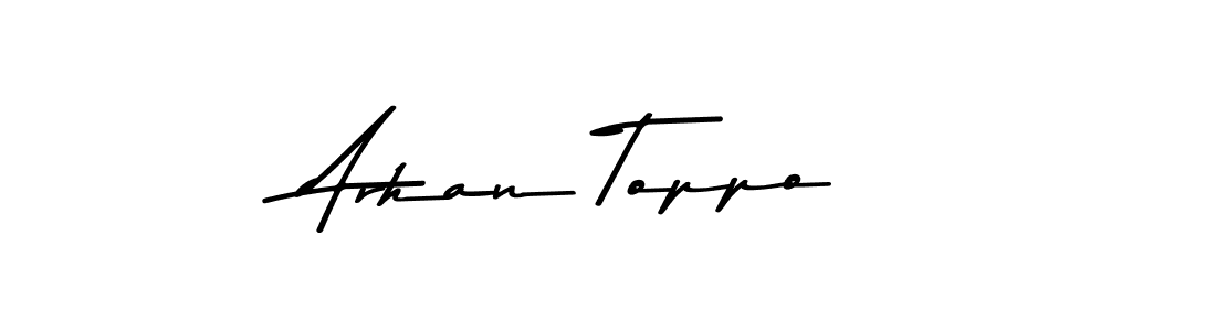 The best way (Asem Kandis PERSONAL USE) to make a short signature is to pick only two or three words in your name. The name Arhan Toppo include a total of six letters. For converting this name. Arhan Toppo signature style 9 images and pictures png