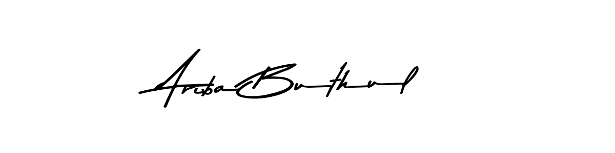 You can use this online signature creator to create a handwritten signature for the name Ariba Buthul. This is the best online autograph maker. Ariba Buthul signature style 9 images and pictures png