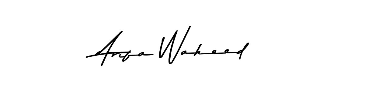 Design your own signature with our free online signature maker. With this signature software, you can create a handwritten (Asem Kandis PERSONAL USE) signature for name Arifa Waheed. Arifa Waheed signature style 9 images and pictures png