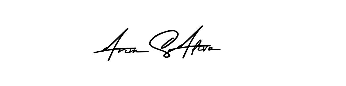 How to make Arim S Alivo name signature. Use Asem Kandis PERSONAL USE style for creating short signs online. This is the latest handwritten sign. Arim S Alivo signature style 9 images and pictures png