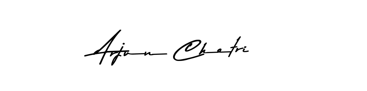 How to make Arjun Chetri name signature. Use Asem Kandis PERSONAL USE style for creating short signs online. This is the latest handwritten sign. Arjun Chetri signature style 9 images and pictures png