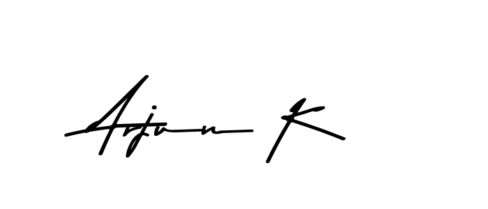 Make a beautiful signature design for name Arjun K. With this signature (Asem Kandis PERSONAL USE) style, you can create a handwritten signature for free. Arjun K signature style 9 images and pictures png