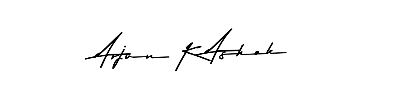 Create a beautiful signature design for name Arjun K Ashok. With this signature (Asem Kandis PERSONAL USE) fonts, you can make a handwritten signature for free. Arjun K Ashok signature style 9 images and pictures png