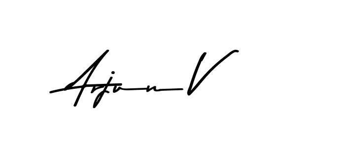 Make a beautiful signature design for name Arjun V. With this signature (Asem Kandis PERSONAL USE) style, you can create a handwritten signature for free. Arjun V signature style 9 images and pictures png