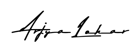Designed for modern professionals: Arjya Lohar name signature crafted with Asem Kandis PERSONAL USE script. Ready for digital PDF workflows. Arjya Lohar signature style 9 images and pictures png