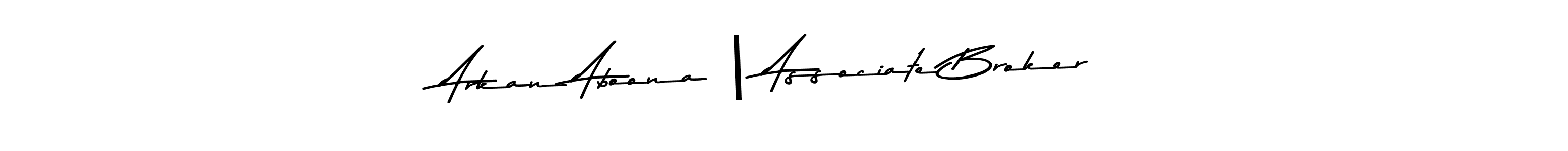 The best way (Asem Kandis PERSONAL USE) to make a short signature is to pick only two or three words in your name. The name Arkan Aboona | Associate Broker include a total of six letters. For converting this name. Arkan Aboona | Associate Broker signature style 9 images and pictures png