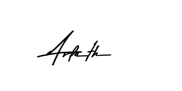 How to make Arleth name signature. Use Asem Kandis PERSONAL USE style for creating short signs online. This is the latest handwritten sign. Arleth signature style 9 images and pictures png