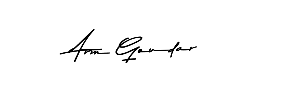 How to make Arm Goudar name signature. Use Asem Kandis PERSONAL USE style for creating short signs online. This is the latest handwritten sign. Arm Goudar signature style 9 images and pictures png