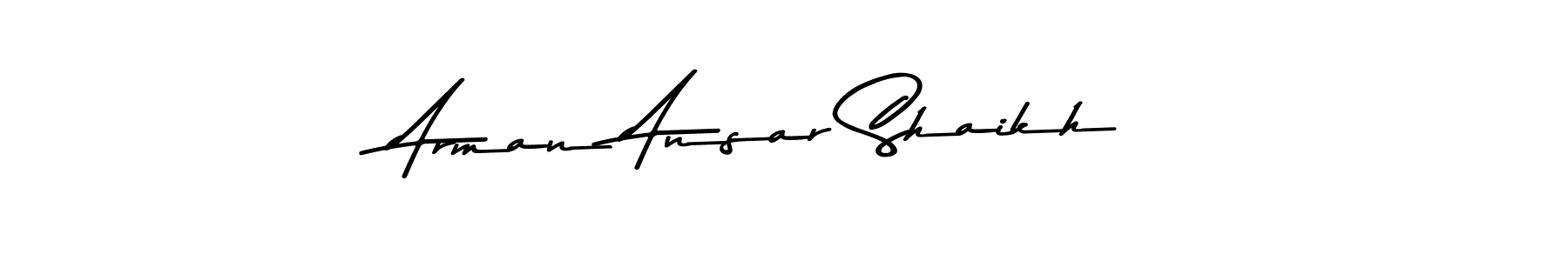 Create a beautiful signature design for name Arman Ansar Shaikh. With this signature (Asem Kandis PERSONAL USE) fonts, you can make a handwritten signature for free. Arman Ansar Shaikh signature style 9 images and pictures png