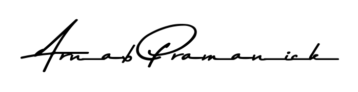 A stylish, flowing autograph style designed for name Arnab Pramanick using Asem Kandis PERSONAL USE typography. Perfect for digital creative projects. Arnab Pramanick signature style 9 images and pictures png