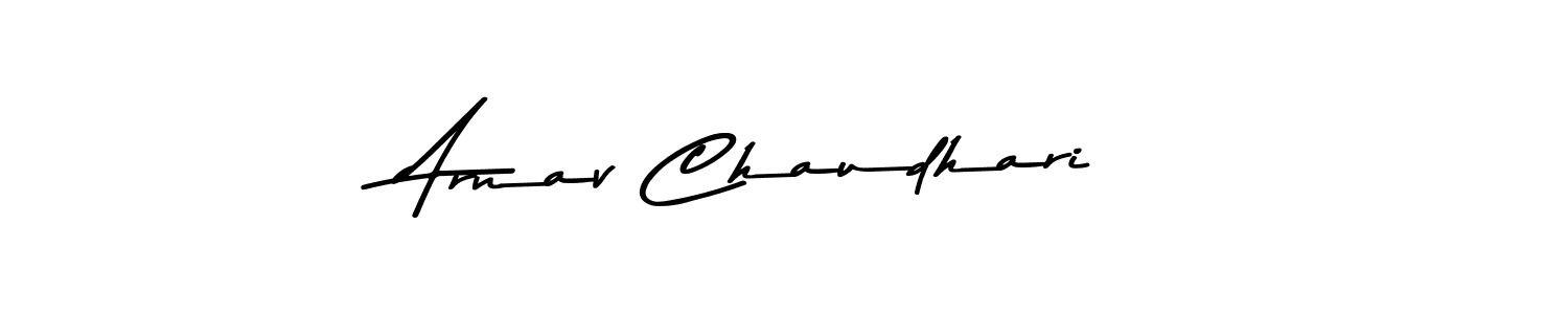 How to make Arnav Chaudhari name signature. Use Asem Kandis PERSONAL USE style for creating short signs online. This is the latest handwritten sign. Arnav Chaudhari signature style 9 images and pictures png